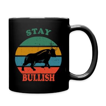 Retro Bull stay bullish - Tasse einfarbig - Schwarz - Rechts