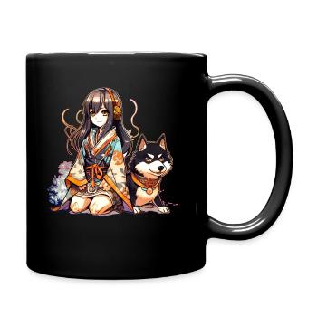 Yuka und Yuma - Tasse einfarbig - Schwarz - Rechts