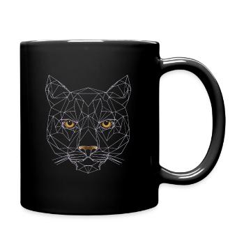 Polygonkatzen-Illustration - Tasse einfarbig - Schwarz - Rechts