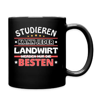 Nur die Besten werden Landwirt - Tasse einfarbig - Schwarz - Rechts