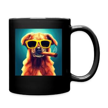 Chien brun cool - Mug uni - noir - Droite