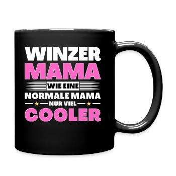 Winzer Mama wie eine normale nur viel cooler - Tasse einfarbig - Schwarz - Rechts