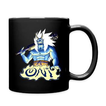 Blauer Oni - Tasse einfarbig - Schwarz - Rechts