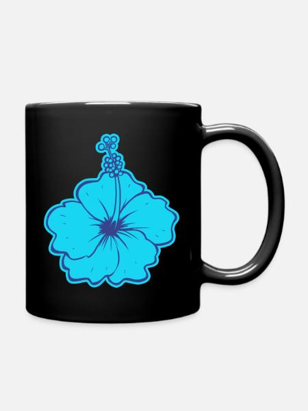 Die Hibiskusblüte - Tasse einfarbig - Schwarz