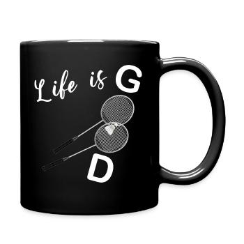 Life is Good badminton Cadeau - Mug uni - noir - Droite