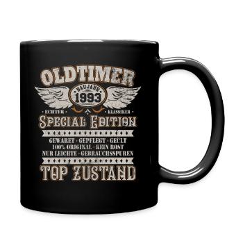 Oldtimer Baujahr Jahrgang 1993 Geburtstag Geschenk - Tasse einfarbig - Schwarz - Rechts