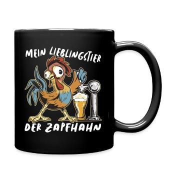 Mein Lieblingstier ist der Zapfhahn Biertrinker - Tasse einfarbig - Schwarz - Rechts