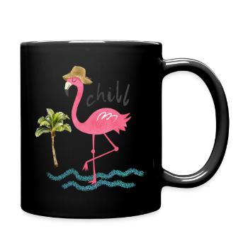 Chillin Flamingo T-Shirt - Tasse einfarbig - Schwarz - Rechts