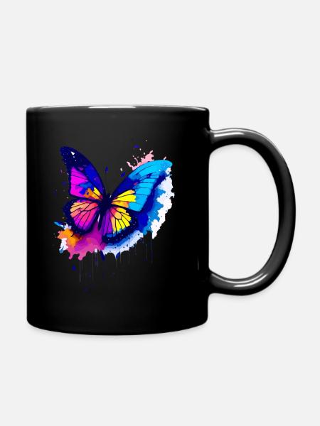 Éclaboussure de peinture papillon - Mug uni - noir
