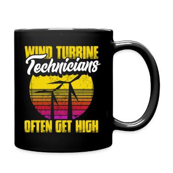 Ecological Power Maintenance Retro Wind Turbine - Tasse einfarbig - Schwarz - Rechts