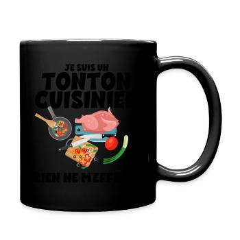 Tonton cuisinier humour oncle recette de cuisine - Mug uni - noir - Droite