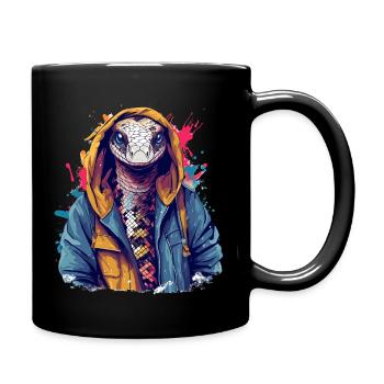 Snake on the Street | City Snake - Full Colour Mug - black - Right