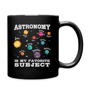 Astronomie ist mein Lieblingsthema, Sonnensystem - Tasse einfarbig - Schwarz - Rechts
