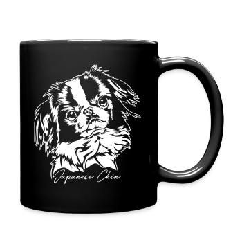 Japanese Chin Portrait Dogs Dog Wilsigns - Full Colour Mug - black - Right
