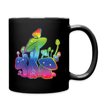Raionbow Mushrooms - Tasse einfarbig - Schwarz - Rechts