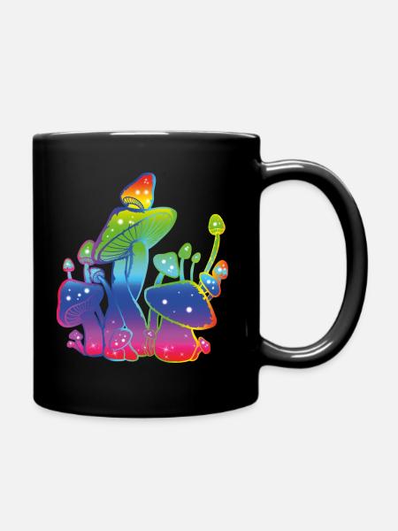 Champignons arc-en-ciel - Mug uni - noir
