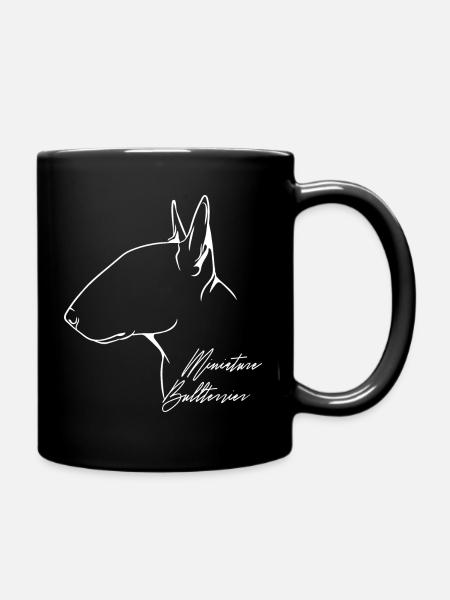 Miniature Bull Terrier Profil Chien Chiens Wilsigns - Mug uni - noir