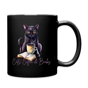 Livres de café pour chats Katzen Kaffee Bücher - Mug uni - noir - Droite