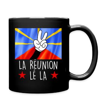 Drapeau La réunion lé la - Mug uni - noir - Droite