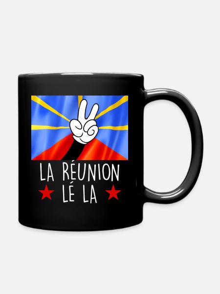 Drapeau La réunion lé la - Mug uni - noir