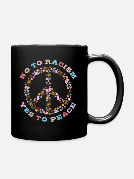Non au racisme Oui à la paix - Mug uni - noir