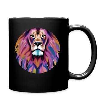 Lion Lion's Head - Full Colour Mug - black - Right