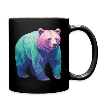 Funky Bär - Tasse einfarbig - Schwarz - Rechts