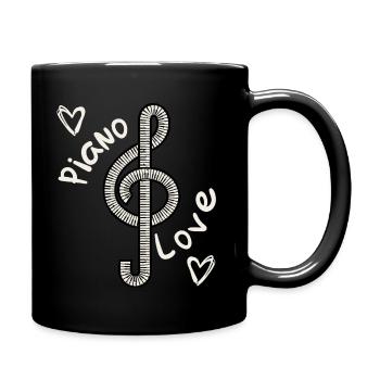 Notenschlüssel Piano Love Klavier - Tasse einfarbig - Schwarz - Rechts