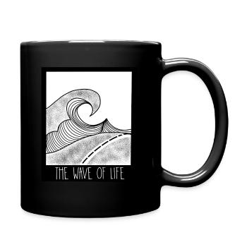 Die Welle deines Lebens - Tasse einfarbig - Schwarz - Rechts