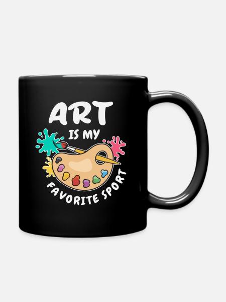 Kunst ist mein Lieblingssport - Tasse einfarbig - Schwarz