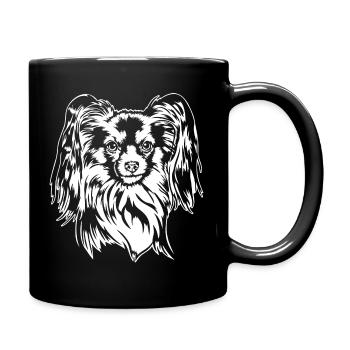 Papillon Portrait Dogs Dog Wilsigns - Full Colour Mug - black - Right