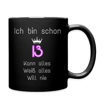 Kann alles-13 - Tasse einfarbig - Schwarz - Rechts