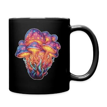 Glowing Mushrooms - Tasse einfarbig - Schwarz - Rechts