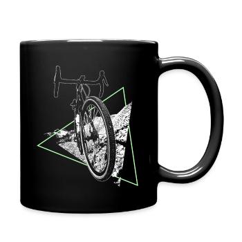 Gravel, VTT, passion vélo, cycliste - Mug uni - noir - Droite