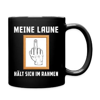 Laune im Rahmen - Tasse einfarbig - Schwarz - Rechts