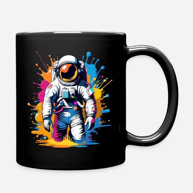 Farbenfroher Astronaut - Tasse einfarbig - Schwarz