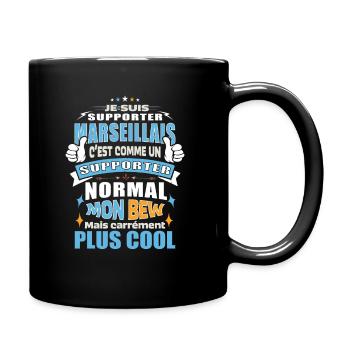 Supporter Marseillais Mon Bew - Mug uni - noir - Droite