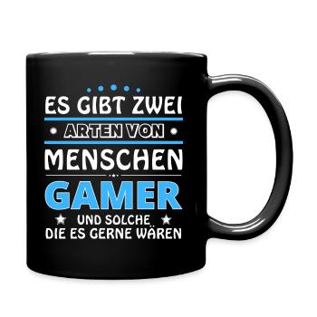Es gibt zwei Arten von Menschen - Gamer - Tasse einfarbig - Schwarz - Rechts