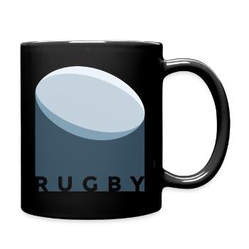 RUGBY BALL AND LETTERING - Full Colour Mug - black - Right