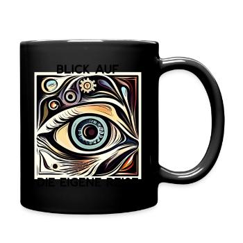 Blick auf die eigene Reise - Tasse einfarbig - Schwarz - Rechts