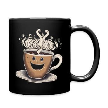 Kaffeebecher - Tasse einfarbig - Schwarz - Rechts