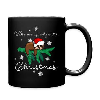 Wake Me Up When Its Christmas - Tasse einfarbig - Schwarz - Rechts