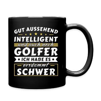 Gut aussehend intelligent - Golfer Edition - Tasse einfarbig - Schwarz - Rechts