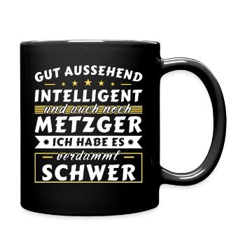 Gut aussehend intelligent - Metzger Edition - Tasse einfarbig - Schwarz - Rechts