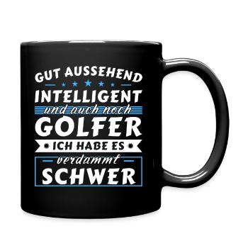 Gut aussehend intelligent - Golfer Edition - Tasse einfarbig - Schwarz - Rechts
