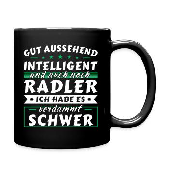 Gut aussehend intelligent - Radler Edition - Tasse einfarbig - Schwarz - Rechts