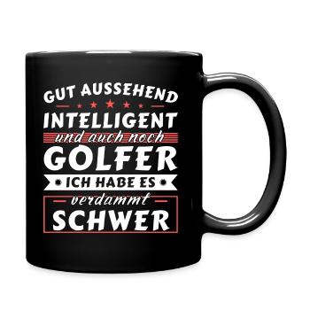 Gut aussehend intelligent - Golfer Edition - Tasse einfarbig - Schwarz - Rechts