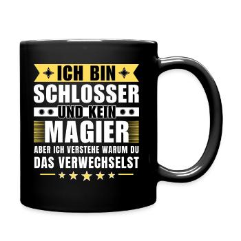 Ich bin Schlosser und kein Magier - Tasse einfarbig - Schwarz - Rechts
