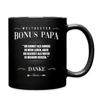 Bonus Papa - Tasse einfarbig - Schwarz - Rechts