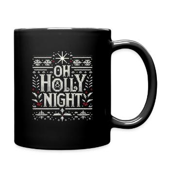 Oh Heilige Nacht - Tasse einfarbig - Schwarz - Rechts